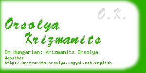 orsolya krizmanits business card